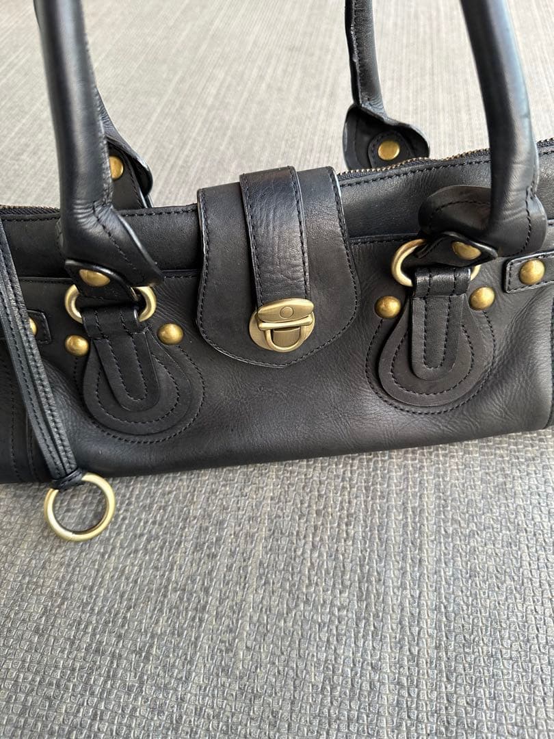 バッグ studs design leather hand bag