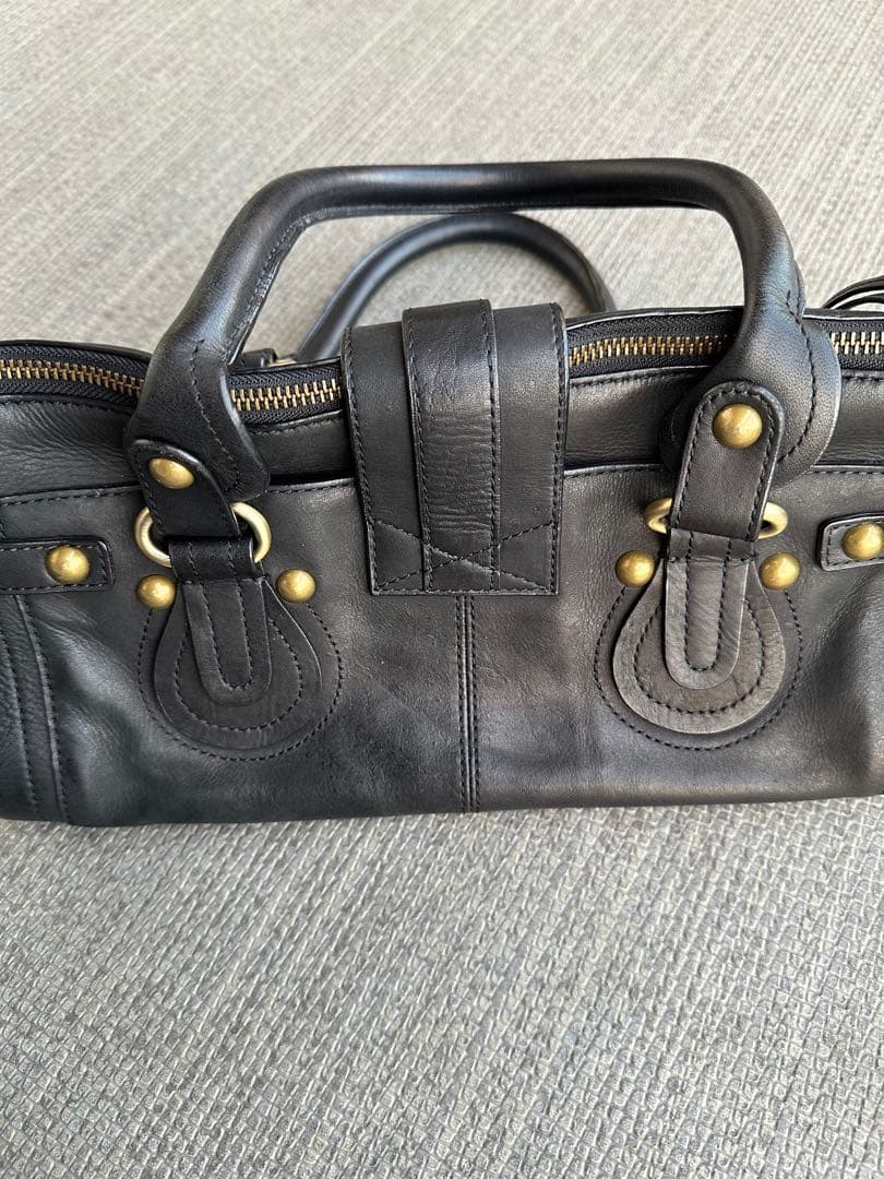 バッグ studs design leather hand bag