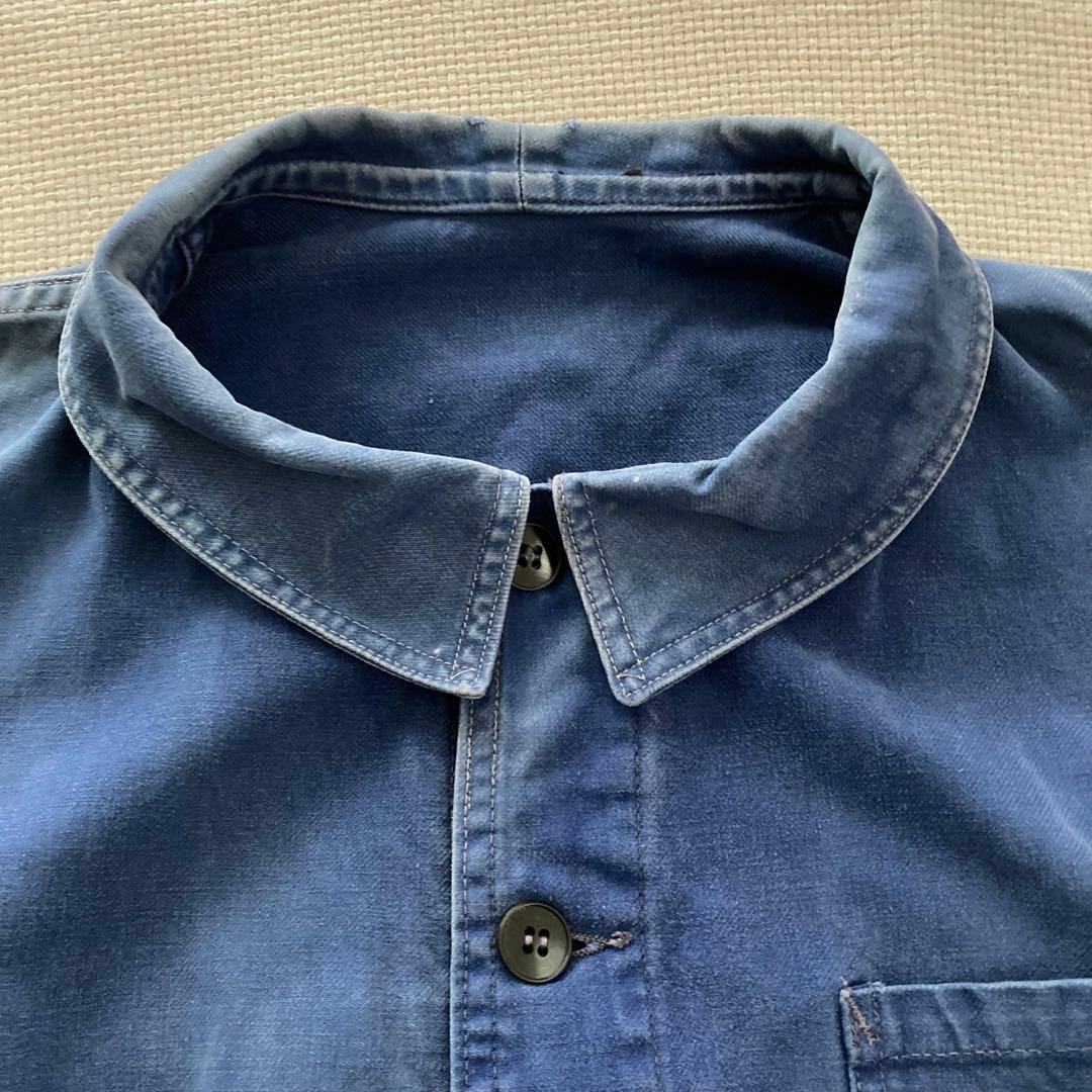 50s ユーロ フレンチ ワーク ジャケット モールスキン ビンテージ レア