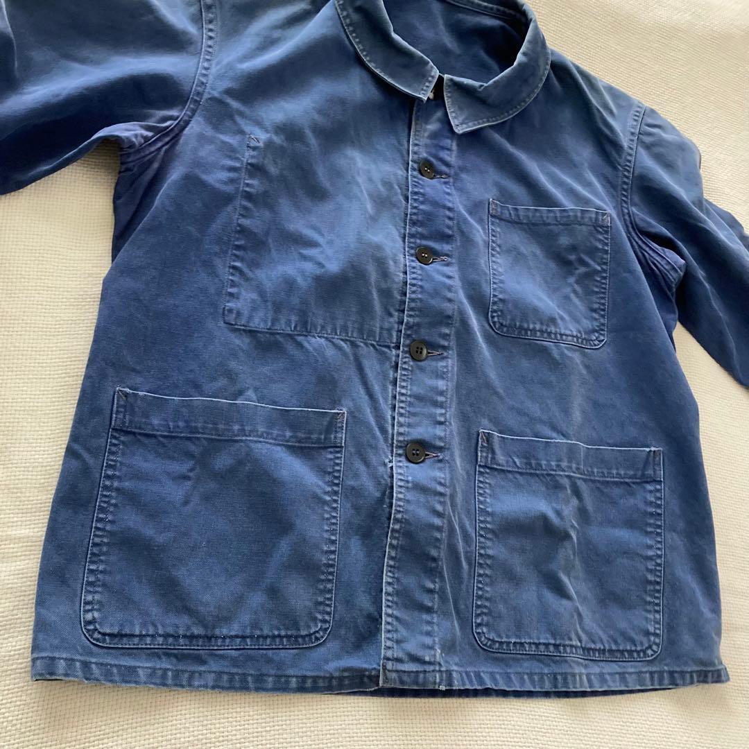 50s ユーロ フレンチ ワーク ジャケット モールスキン ビンテージ レア