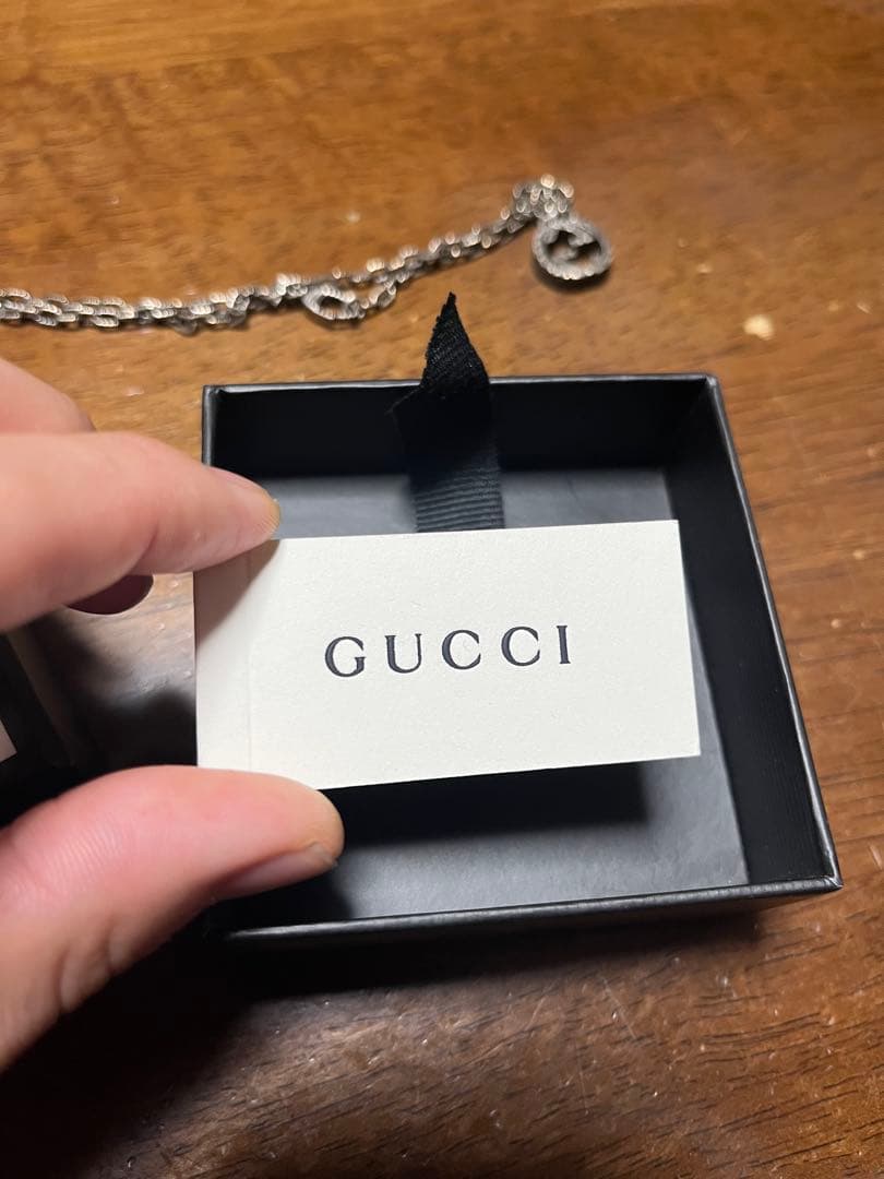 GUCCI グッチ　インターロッキングG シルバーネックレス 箱・冊子付き