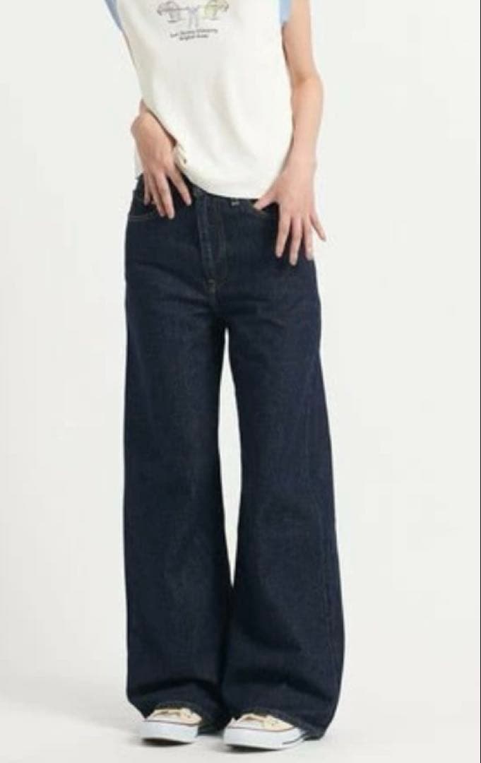 Levi's RIBCAGE WIDE LEG ジーンズ ダークインディゴ26
