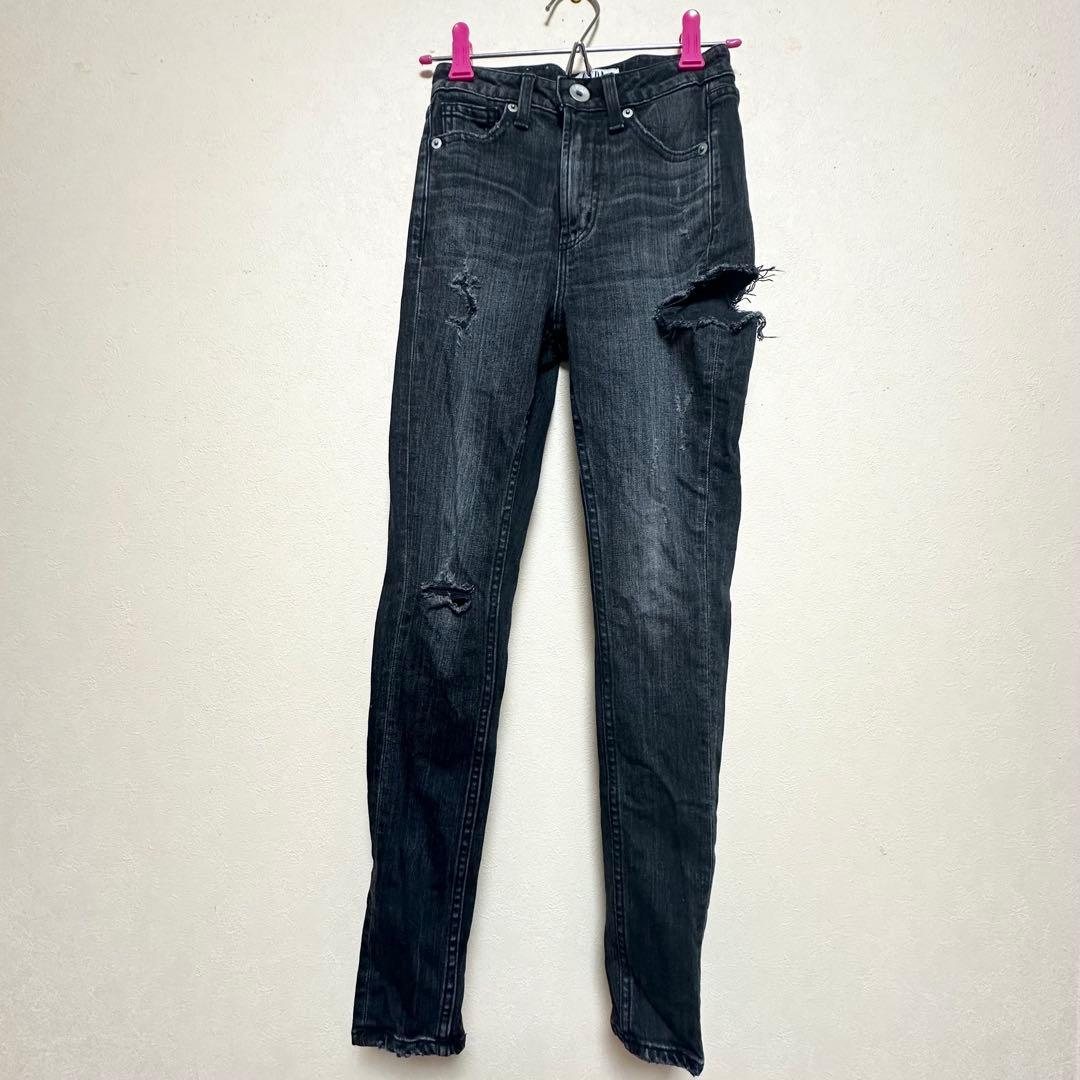 GYDA M/W SIDE RIPPEDスキニーデニムパンツ XS MOUSSY