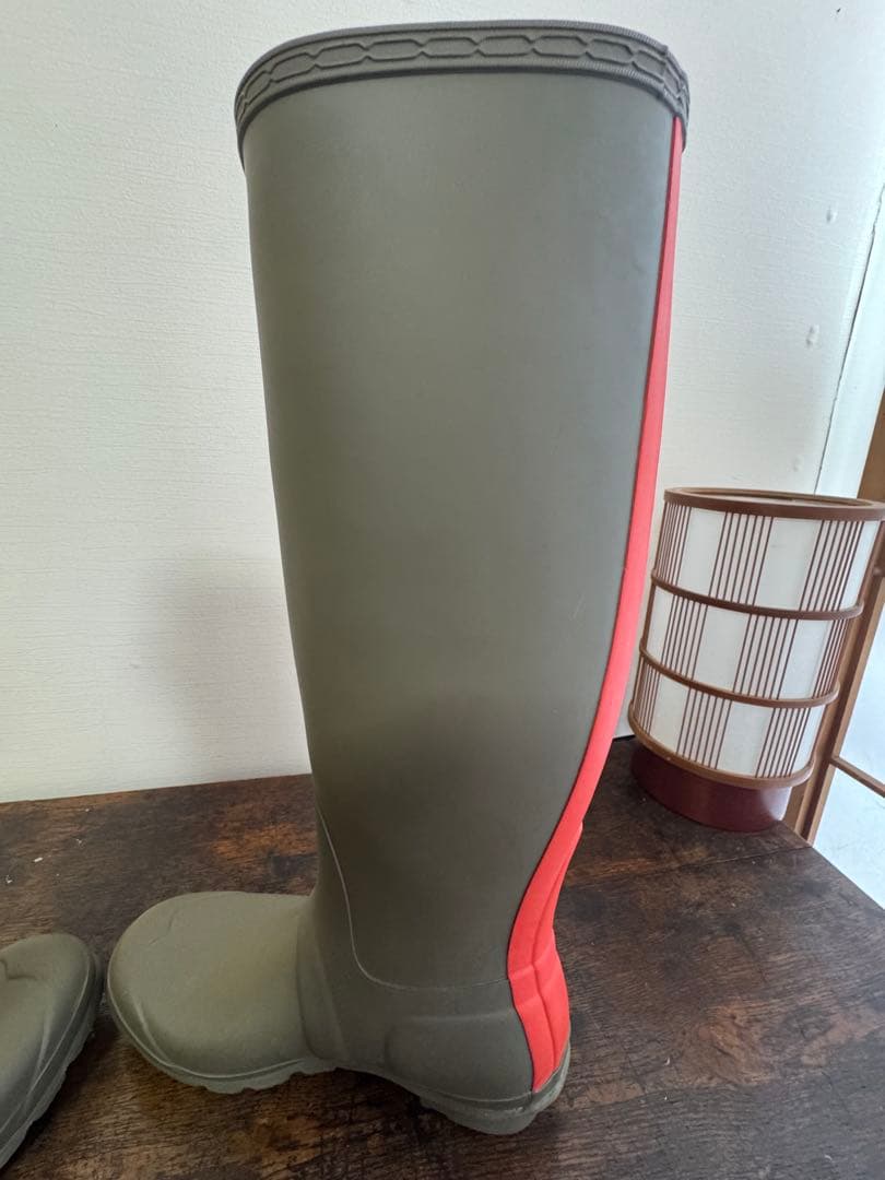 HUNTER レインブーツ　UK6 25cm カーキオレンジ