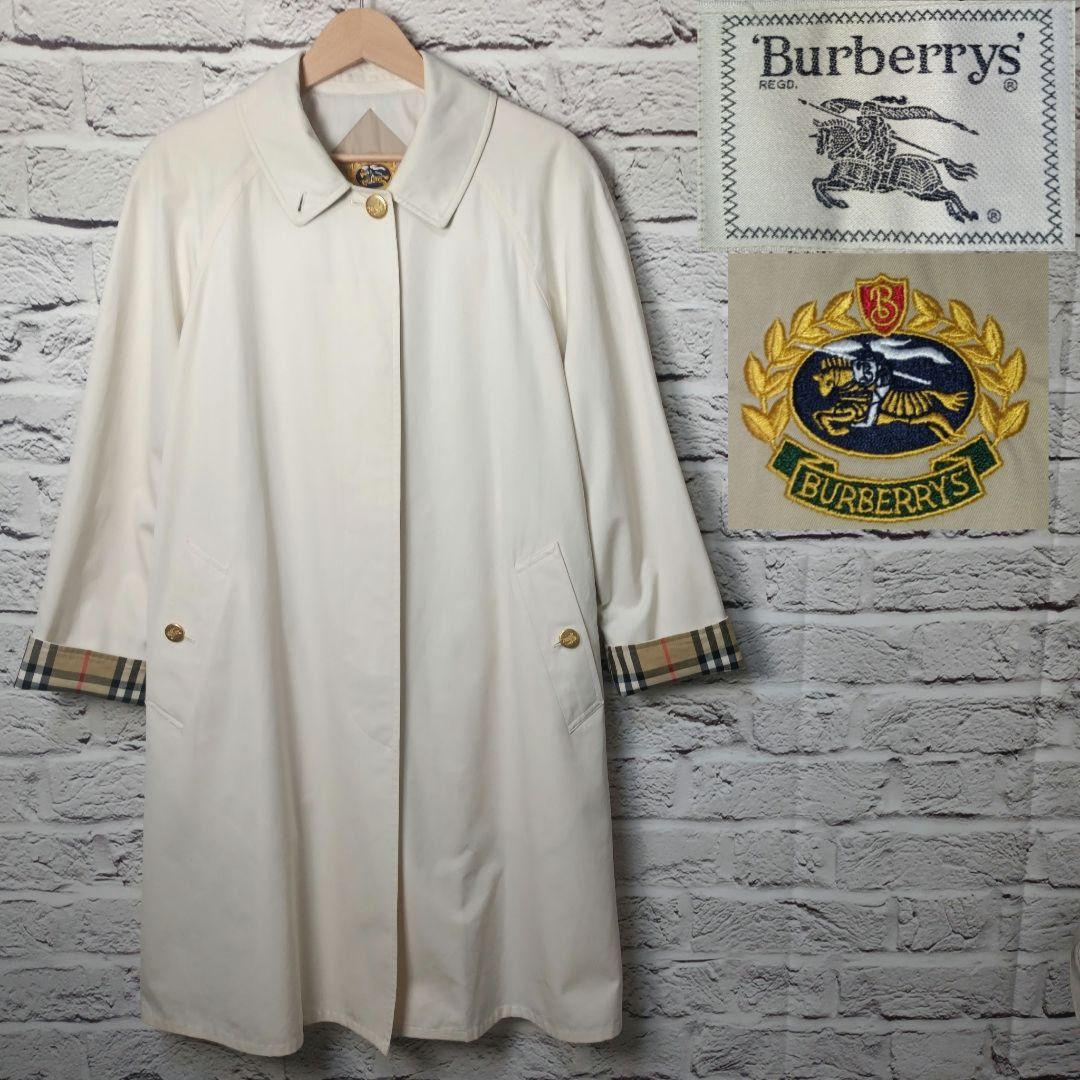 希少■Burberrys ステンカラーコート オフホワイト スプリングコート