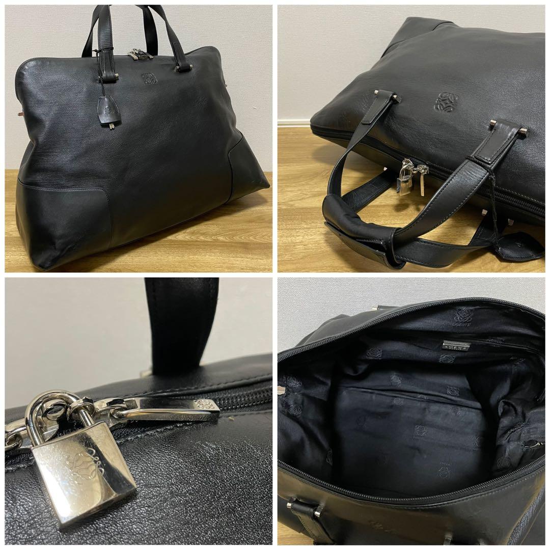 《美品》LOEWE（ロエベ）レザー ボストンバッグ ブラック 黒