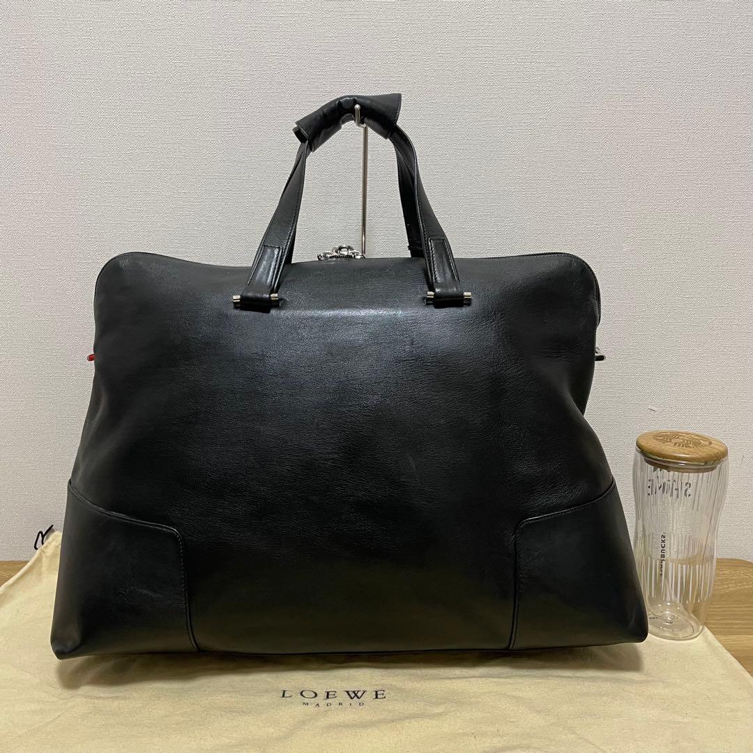 《美品》LOEWE（ロエベ）レザー ボストンバッグ ブラック 黒