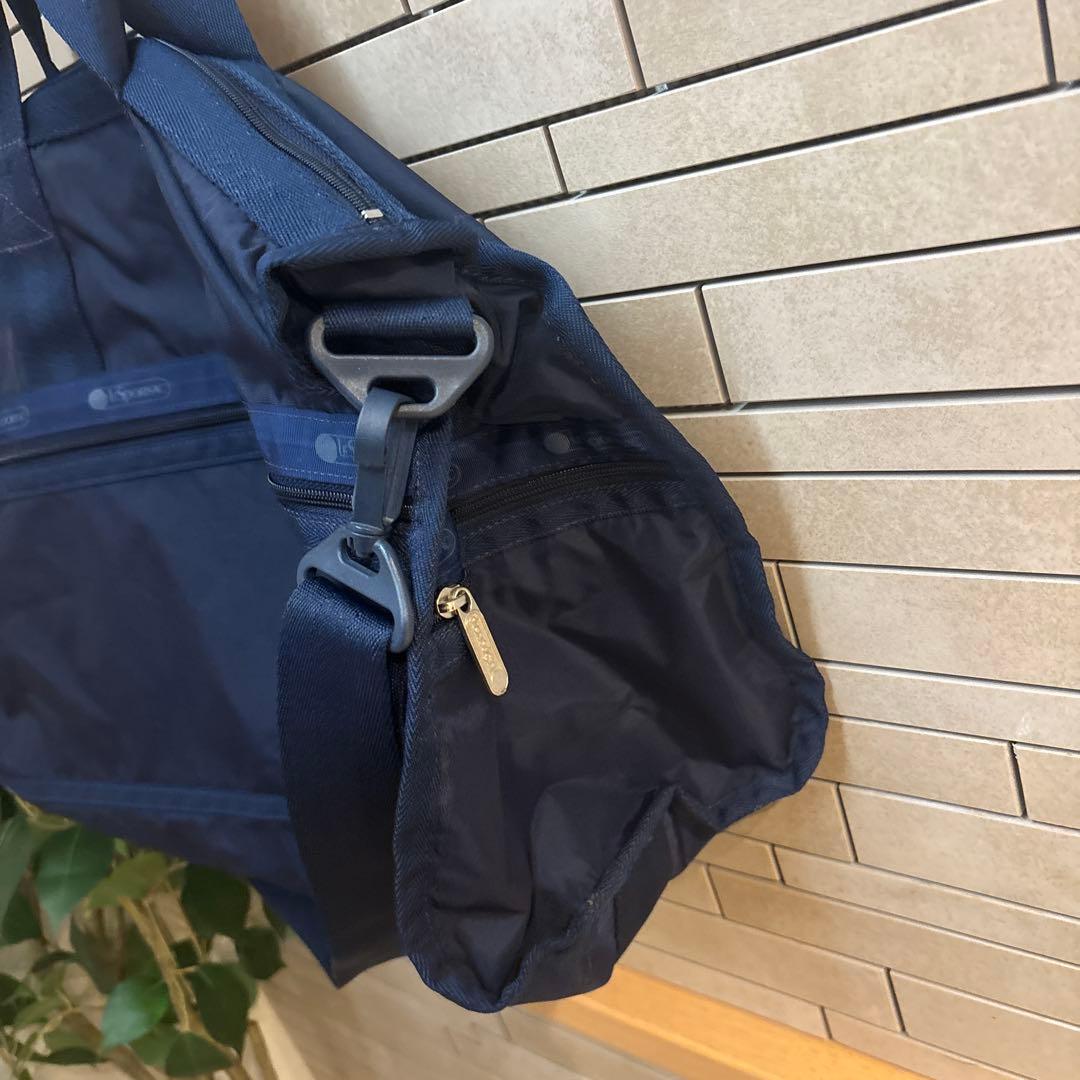 良品　LeSportsac レスポートサック　ボストンバッグ　ネイビー