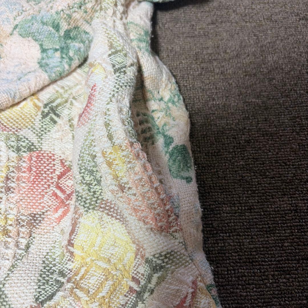 h アッシュ リメイク ラグジャケット花柄フリンジ付き