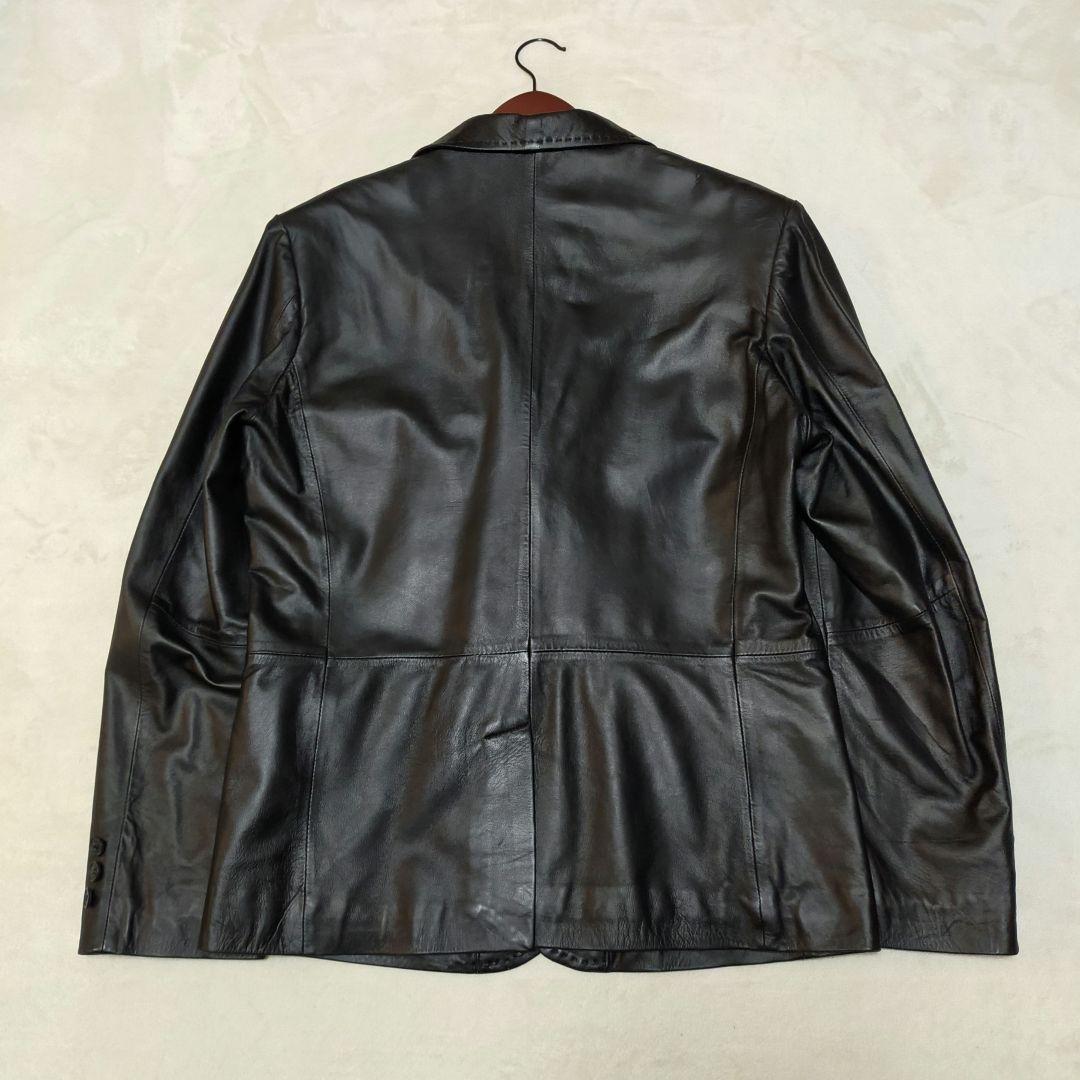美品　safari HOMME　羊革　オールレザーテーラードジャケット　Lサイズ