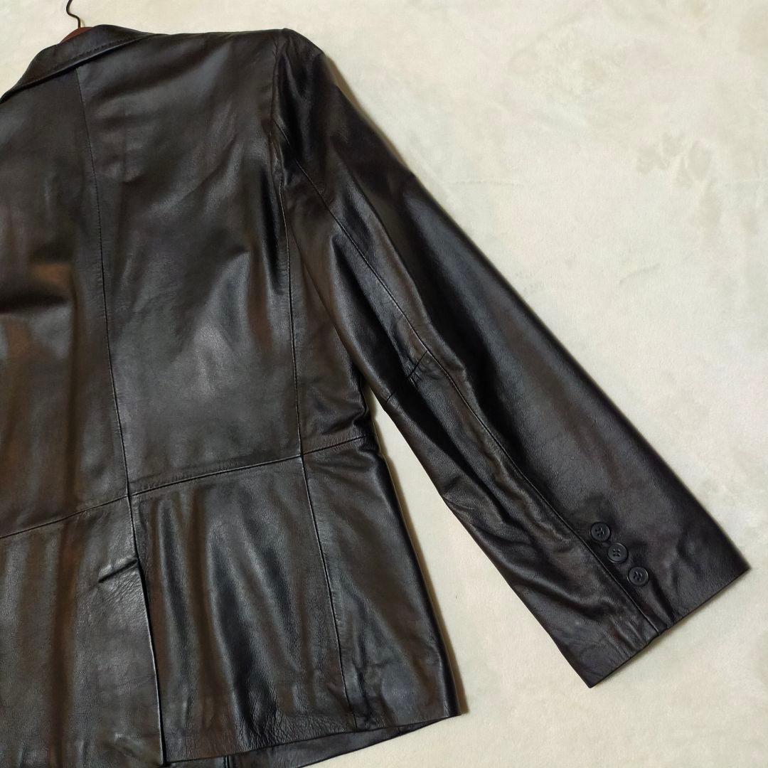 美品　safari HOMME　羊革　オールレザーテーラードジャケット　Lサイズ