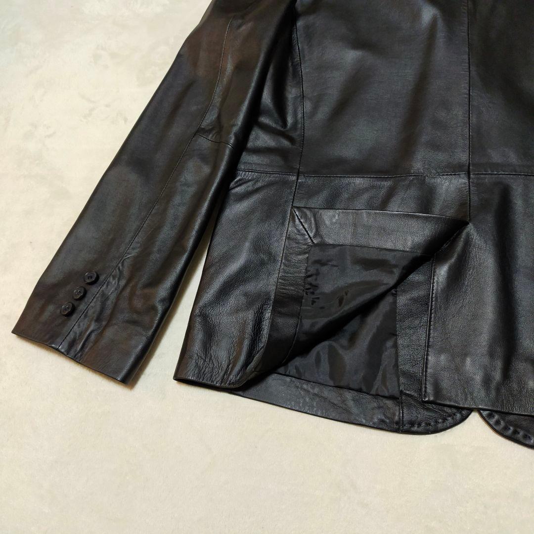 美品　safari HOMME　羊革　オールレザーテーラードジャケット　Lサイズ
