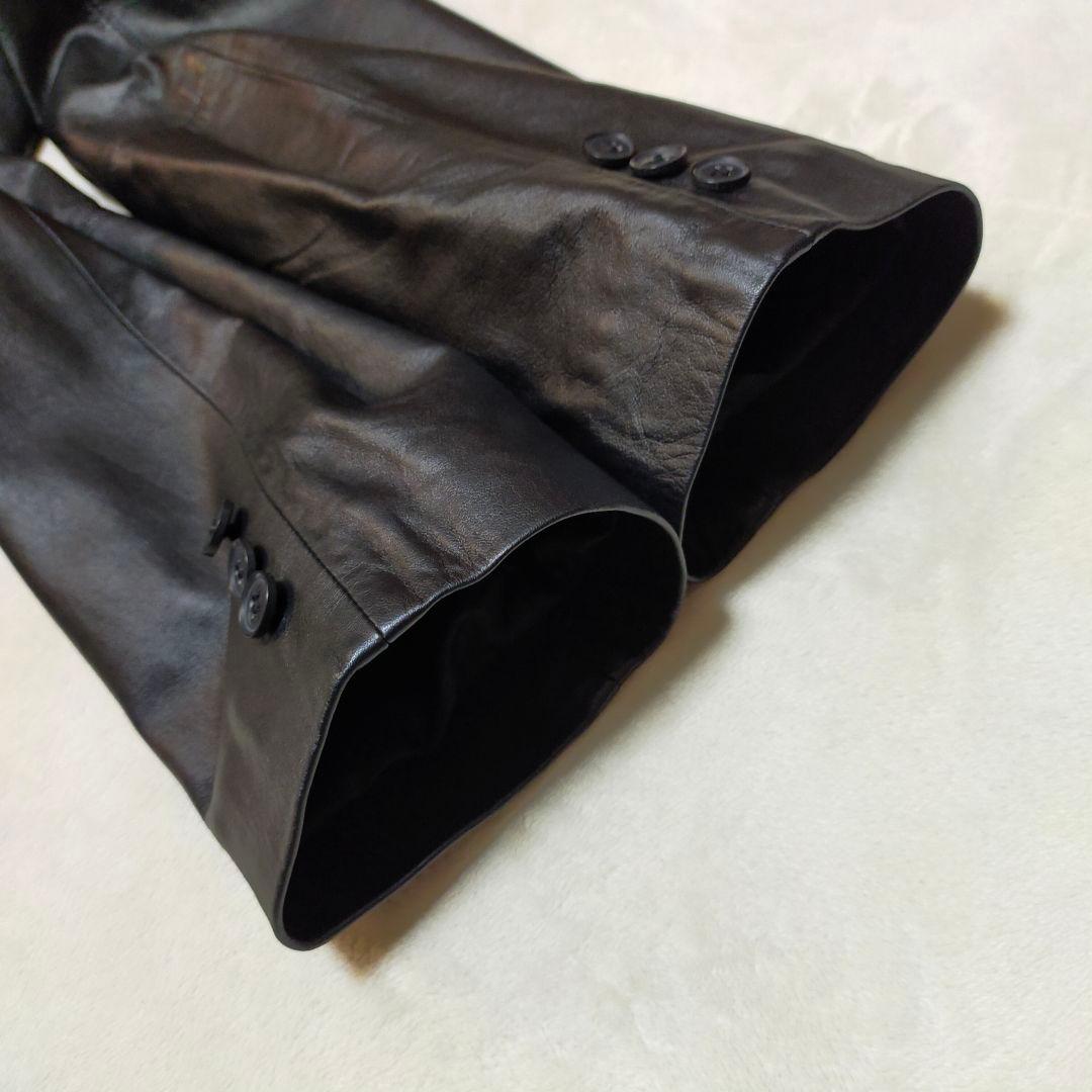美品　safari HOMME　羊革　オールレザーテーラードジャケット　Lサイズ