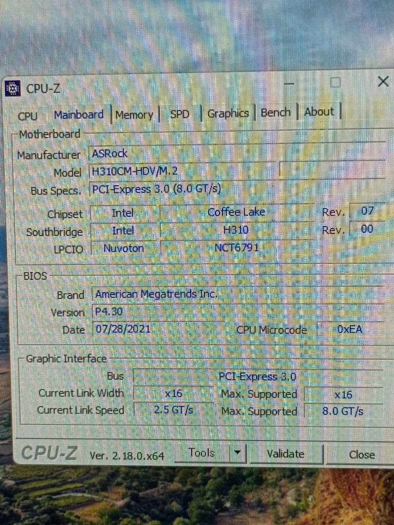 Windowsデスクトップ H310/i7 8700K/8GB/GTX1060/SSD250GB