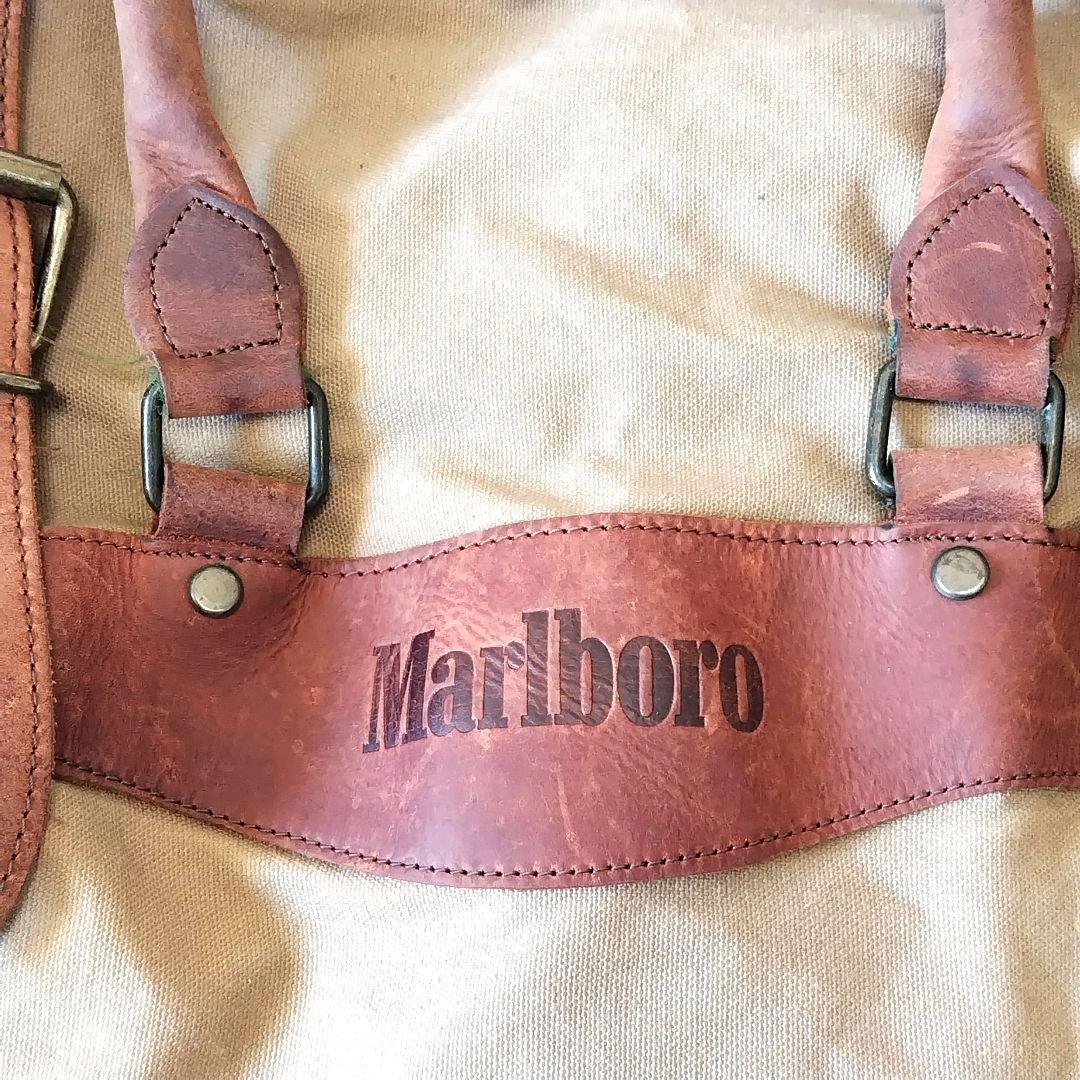 Marlboro マルボロ 非売品 キャンバス本革ボストンバッグ 茶色