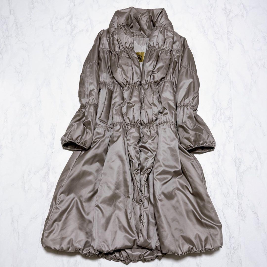 美品✨芽風　センソユニコ　中綿ロングコート　グレー　撥水