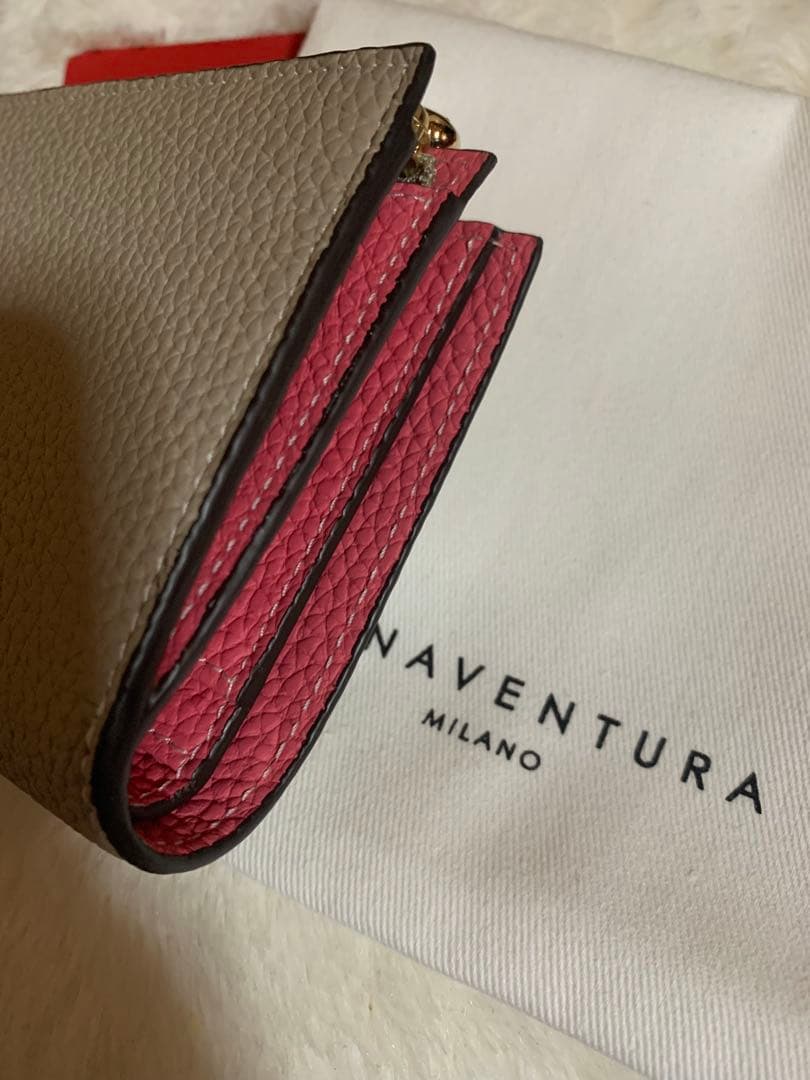 BONAVENTURA ボナベンチュラ 二つ折り財布 グレージュ ハートチャーム