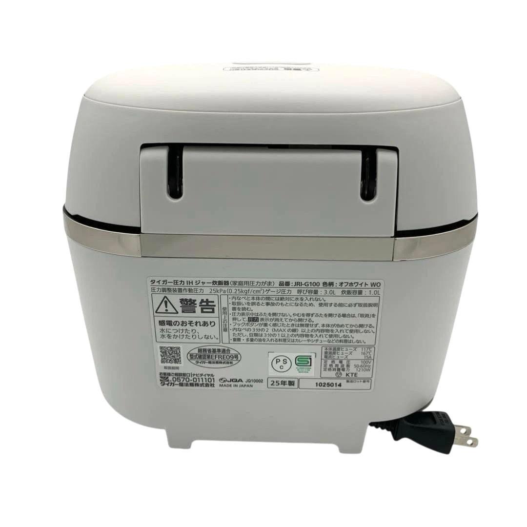 【美品】2025年製 タイガー圧力 IH ジャー炊飯器 JRI-G100 WO