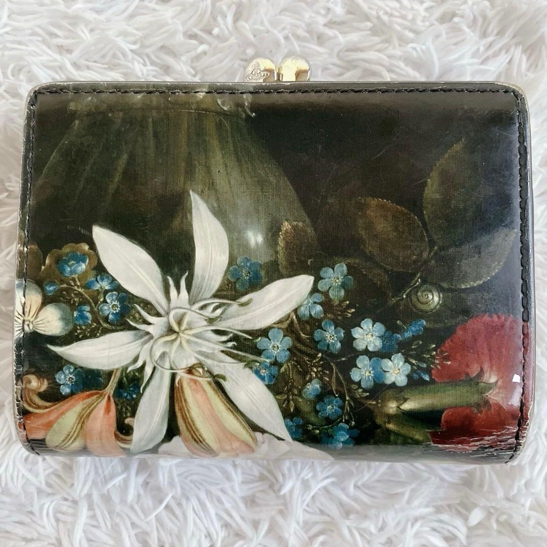 希少品✨ヴィヴィアンウエストウッド　折り財布 がま口 エナメル 花柄 マルチ