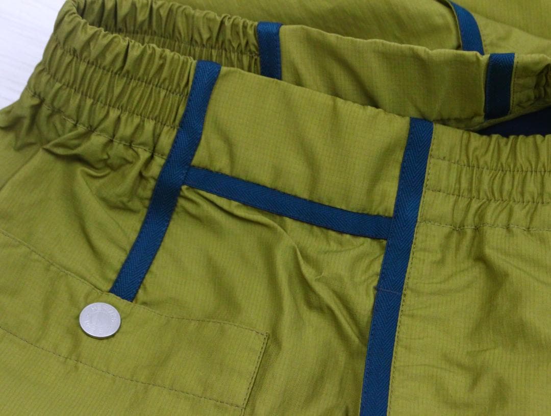 ◇美品 HERMES ナイロンパンツ メンズ カーキ系マスタード×ダークグリーン