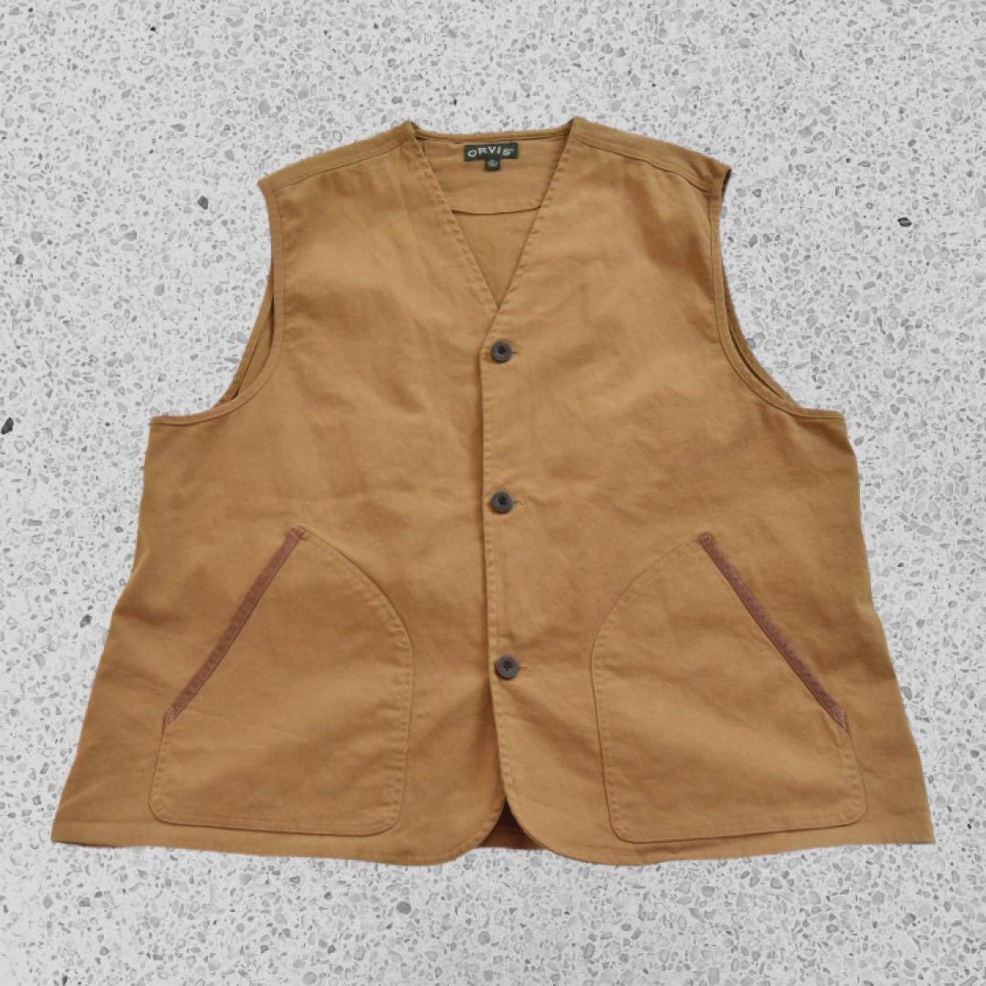 ORVIS コットン ベスト ブラウン 古着 オーバーサイズ　XXL