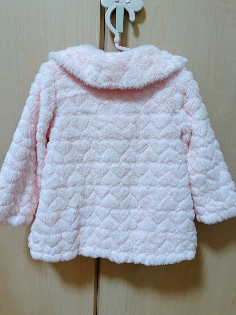 ち*い様 ♡新品メゾピアノハートキルトフェイクファージャケット（ピンク・90サイ