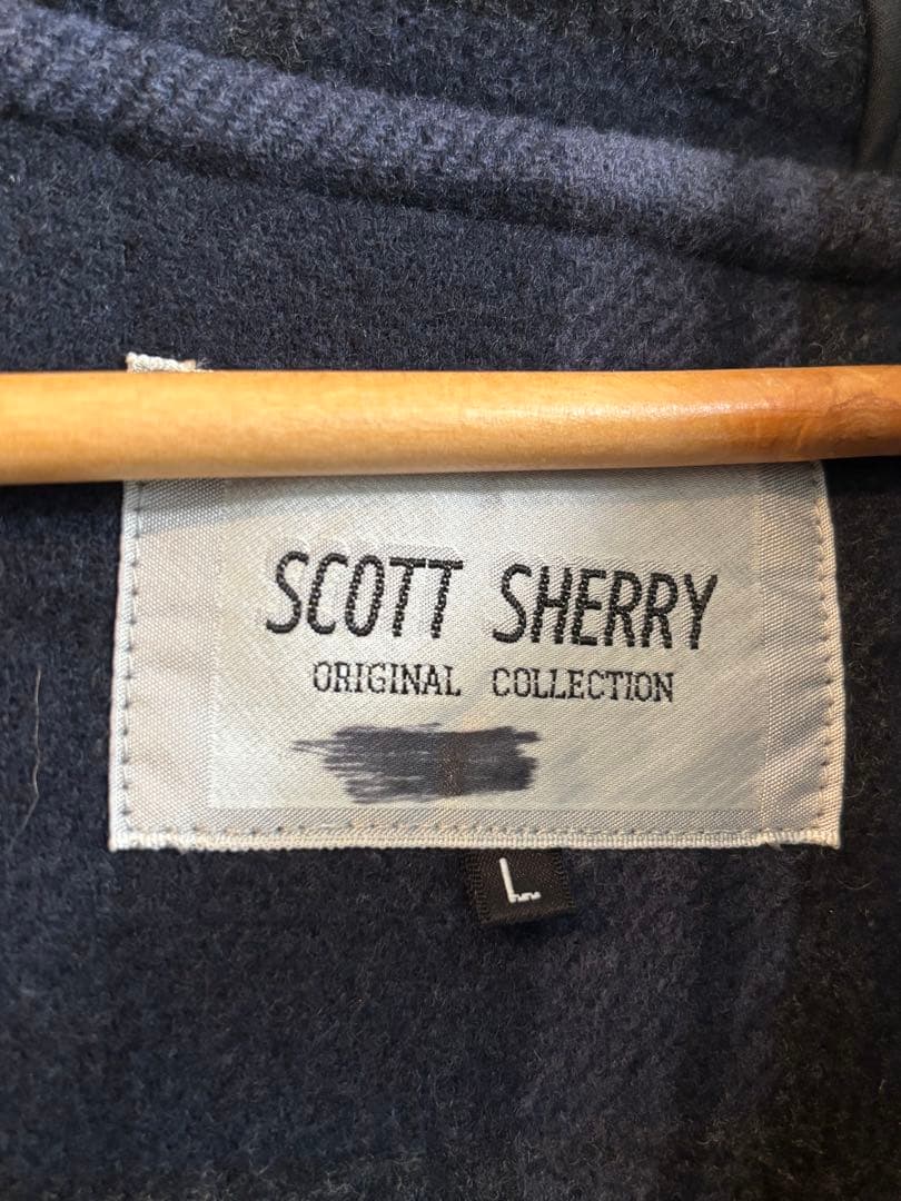 90s SCOTT SHERRY ダッフルコート　ロング　ビッグサイズ　ネイビー