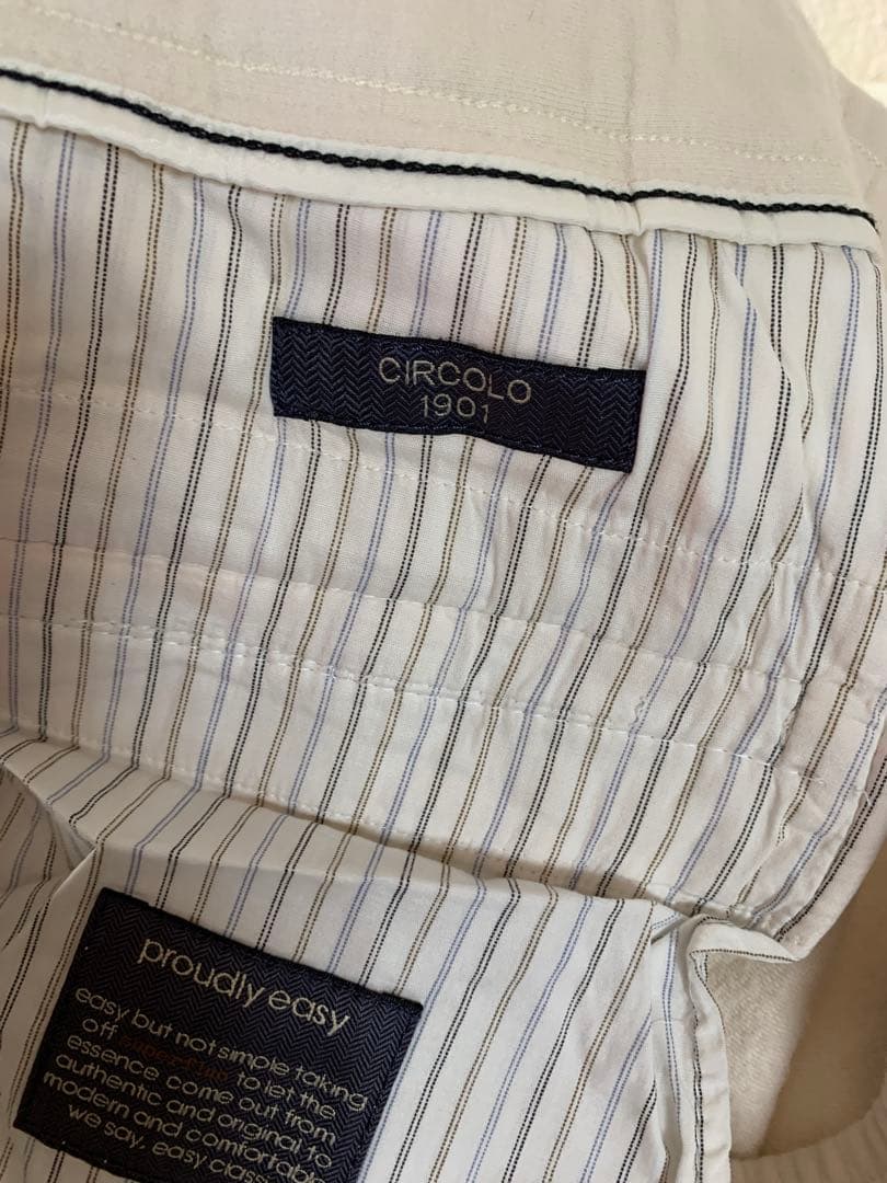 CIRCOLO1901チルコロ1901パンツアイボリー綿混サイズ56¥31900