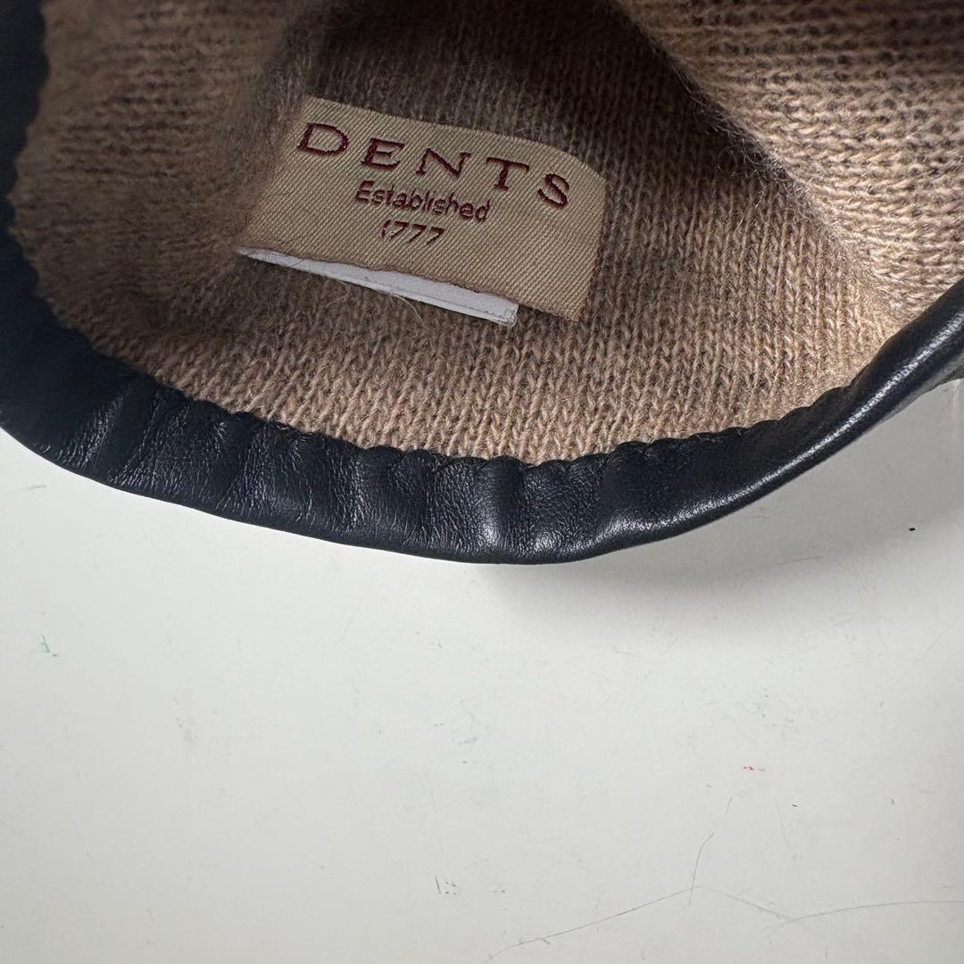 DENTS カシミアライナーレザーグローブ ブラック サイズ7.5 羊革