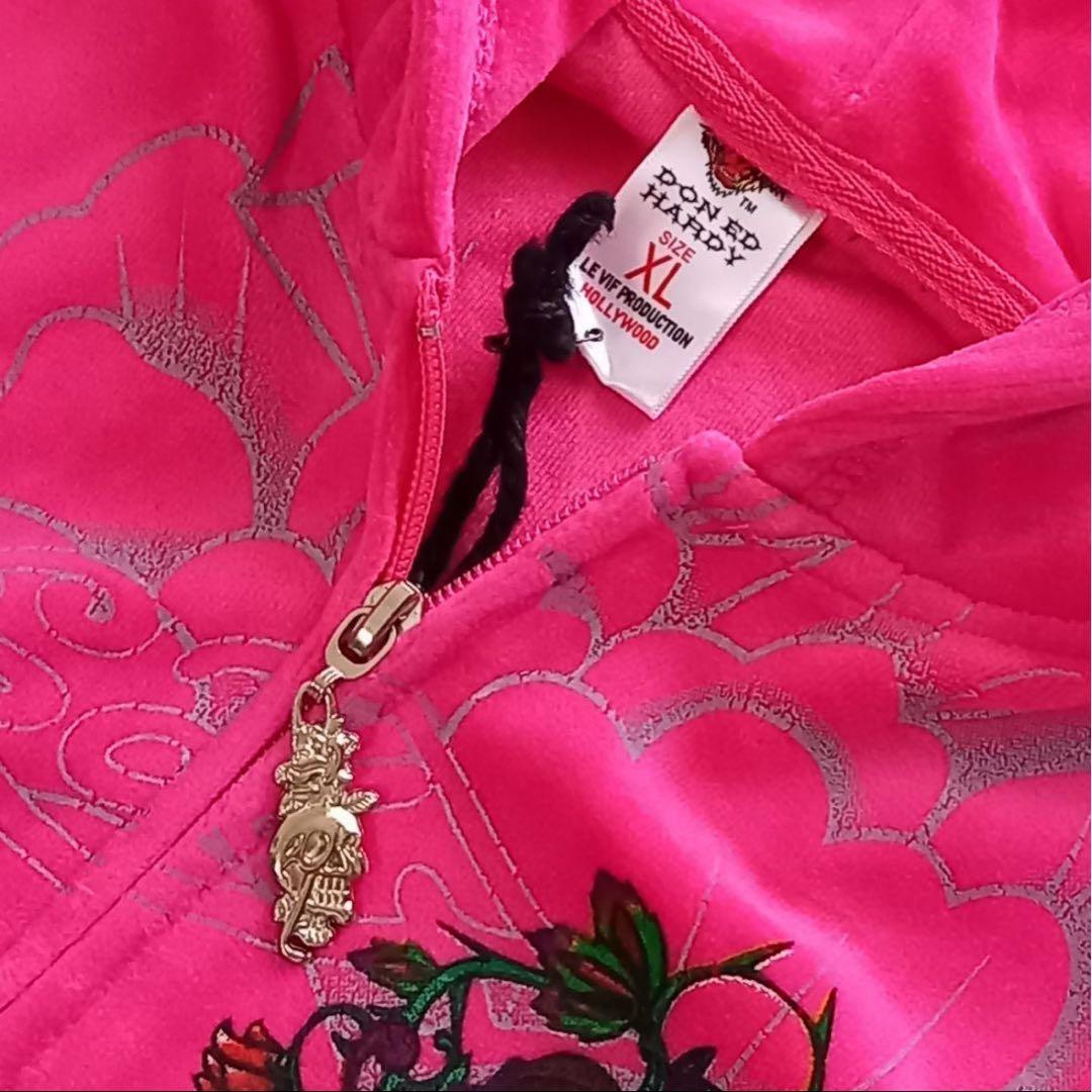 ed hardy　エドハーディ　ベロアパーカー　上下セット　セットアップ