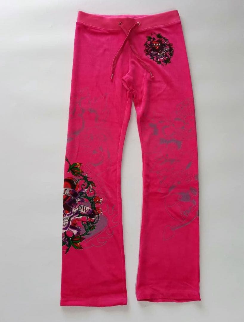 ed hardy　エドハーディ　ベロアパーカー　上下セット　セットアップ