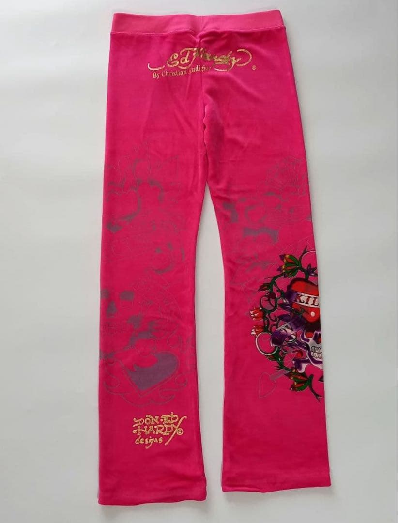 ed hardy　エドハーディ　ベロアパーカー　上下セット　セットアップ