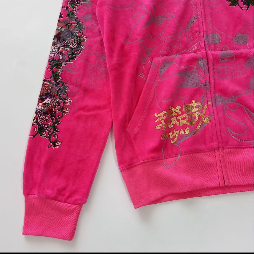 ed hardy　エドハーディ　ベロアパーカー　上下セット　セットアップ
