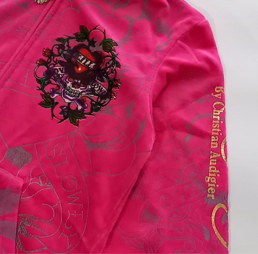 ed hardy　エドハーディ　ベロアパーカー　上下セット　セットアップ