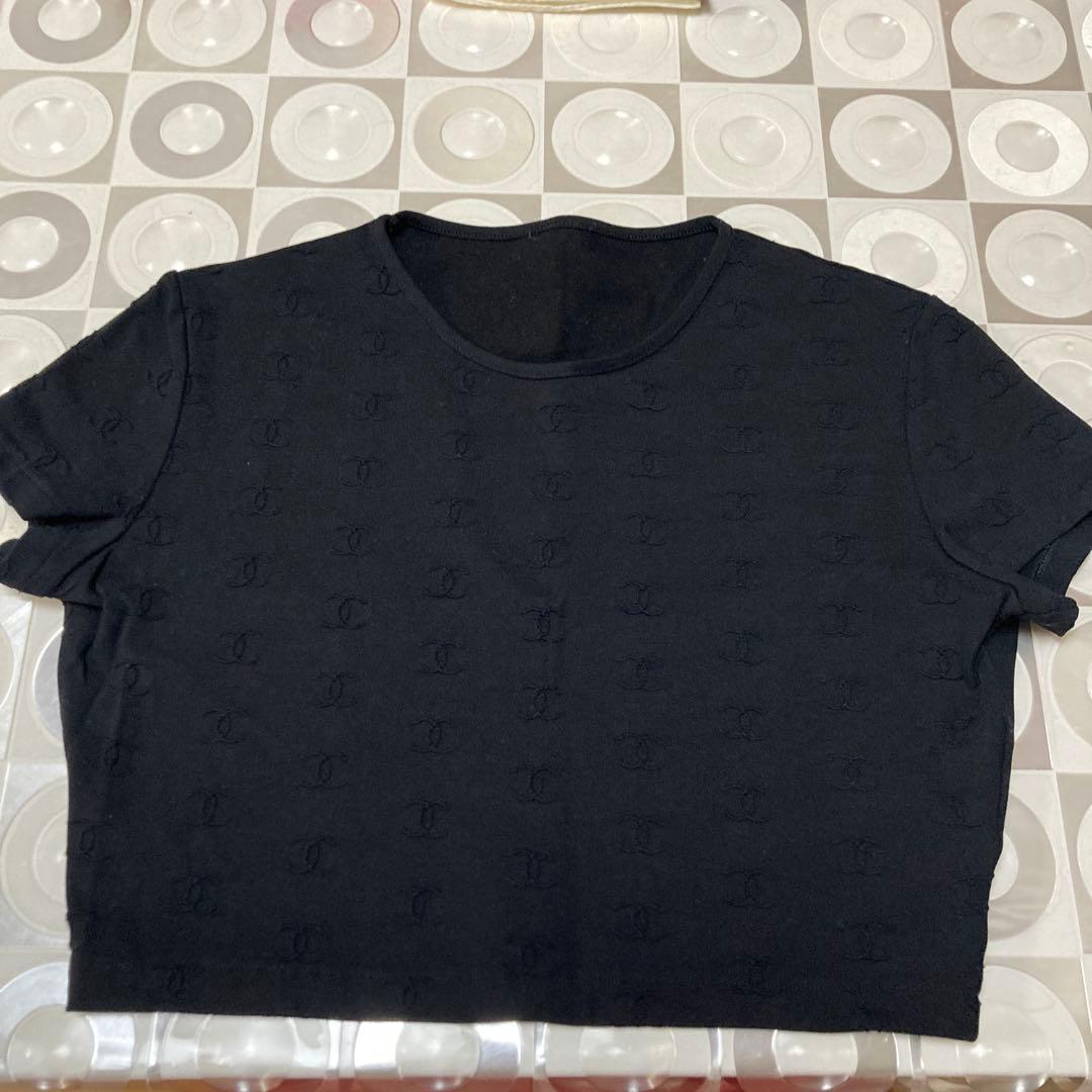 美品 シャネル CHANEL CCロゴ入り Tシャツ