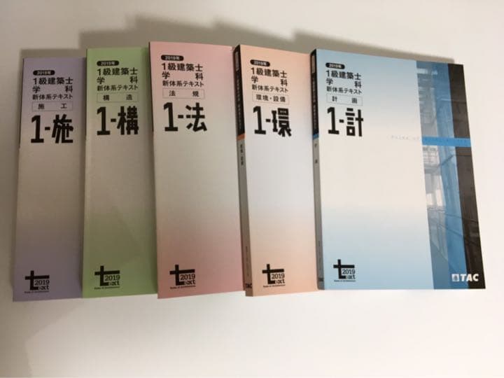 2019年度 TAC 1級建築士学科試験テキスト 法令集 問題集 セット