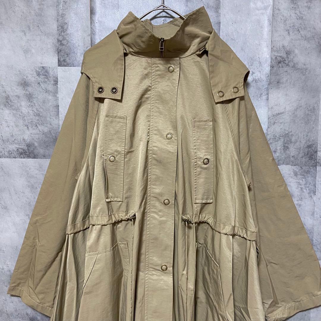【BEARDSLEY】フレアジップコート ベージュ FREEサイズ