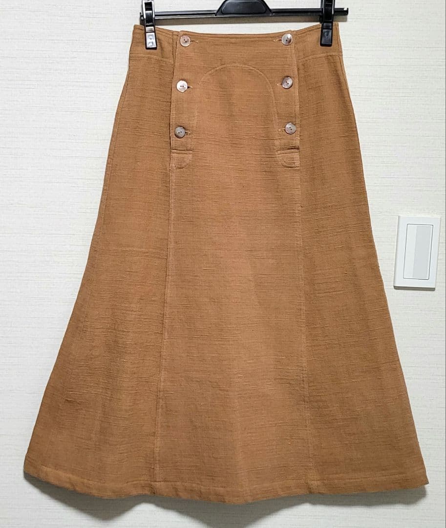 【Usaato】うさと ロングスカート ブラウン 天然素材 手織り 美品