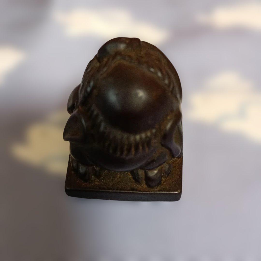 根付　木製獅子彫刻 　約6cm