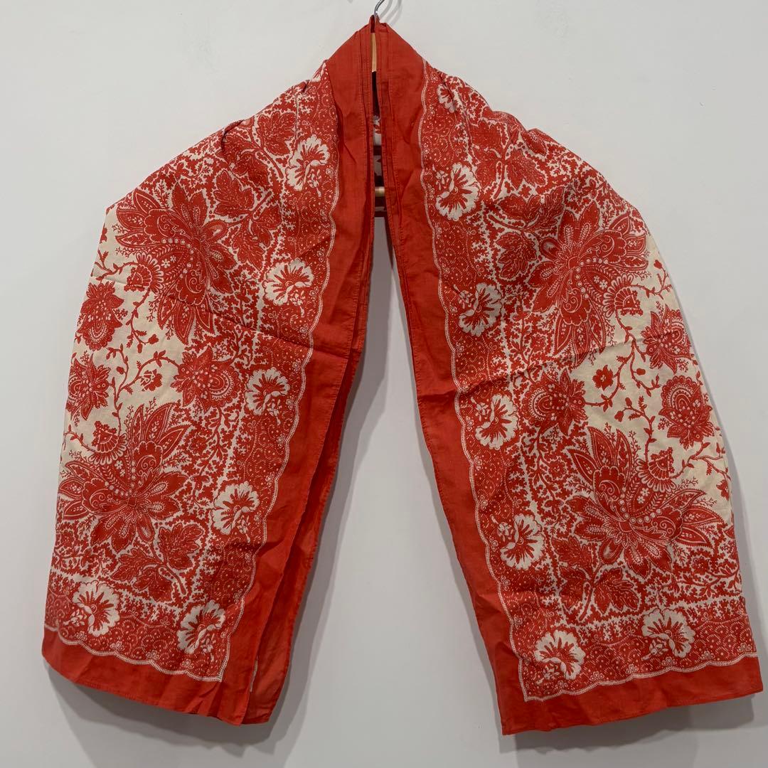 美品 RRL ペイズリー バンダナ フラワー 花 柄 大判 ストール ラルフ