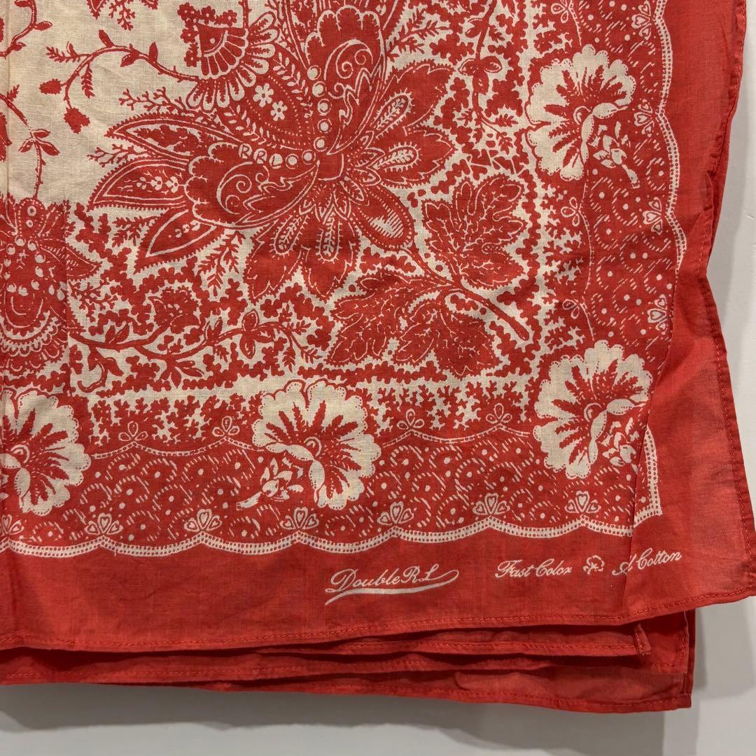 美品 RRL ペイズリー バンダナ フラワー 花 柄 大判 ストール ラルフ