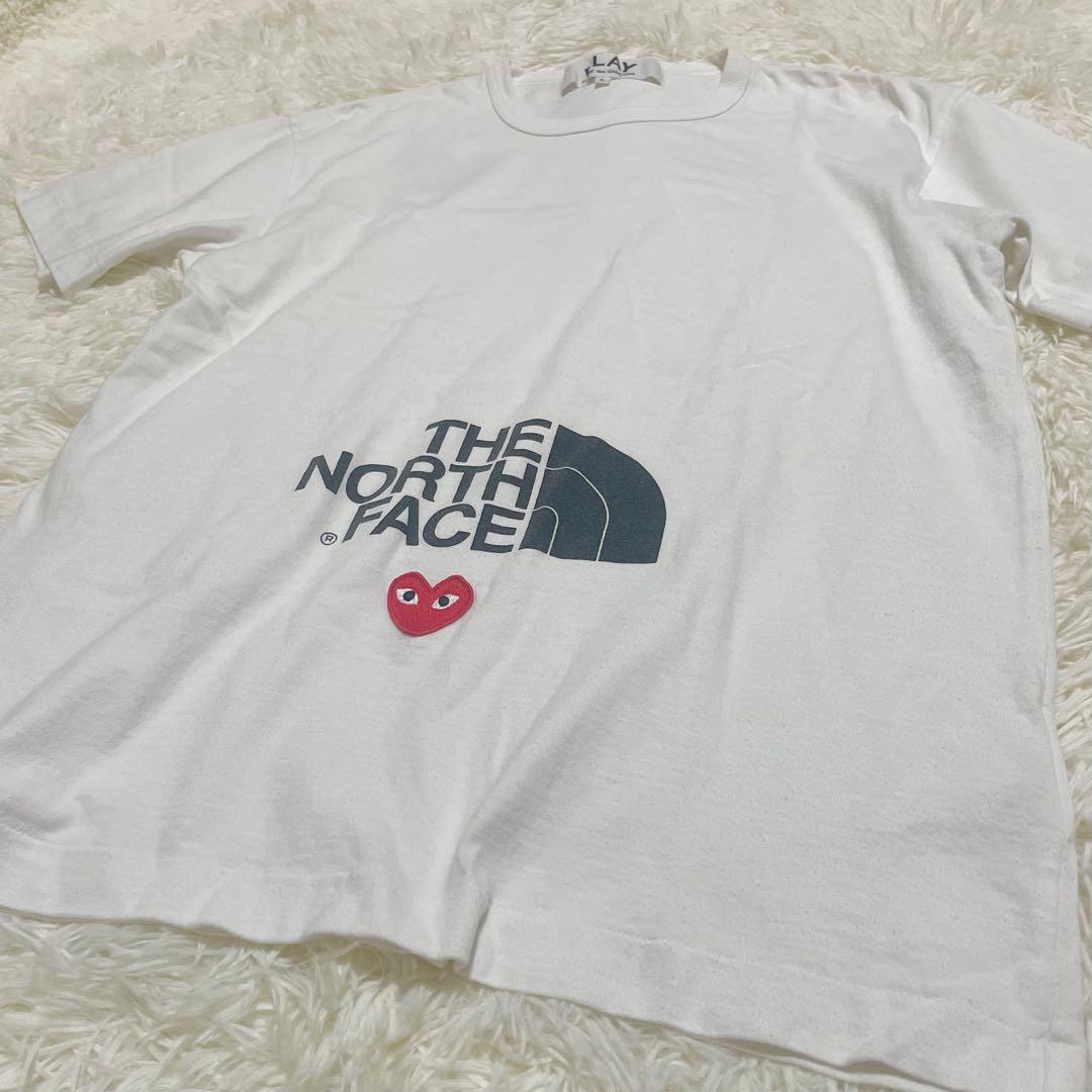 美品✨プレイコムデギャルソン x ザ ノース フェイス Tシャツ　ハートロゴ　L