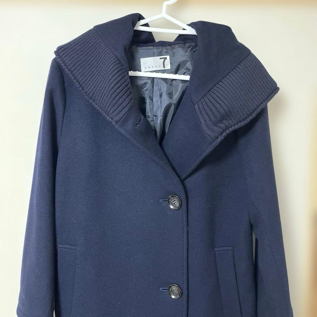 【美品】soeur7 YAMADAYAフード付き ロングコート