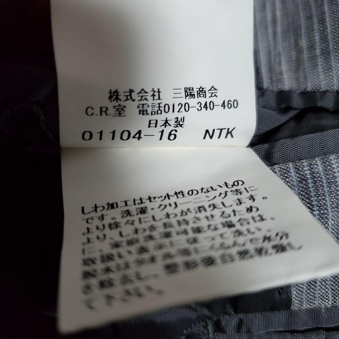 バーバリーロンドン　テーラードジャケット　麻100％　ストライプ　グレー　BB4