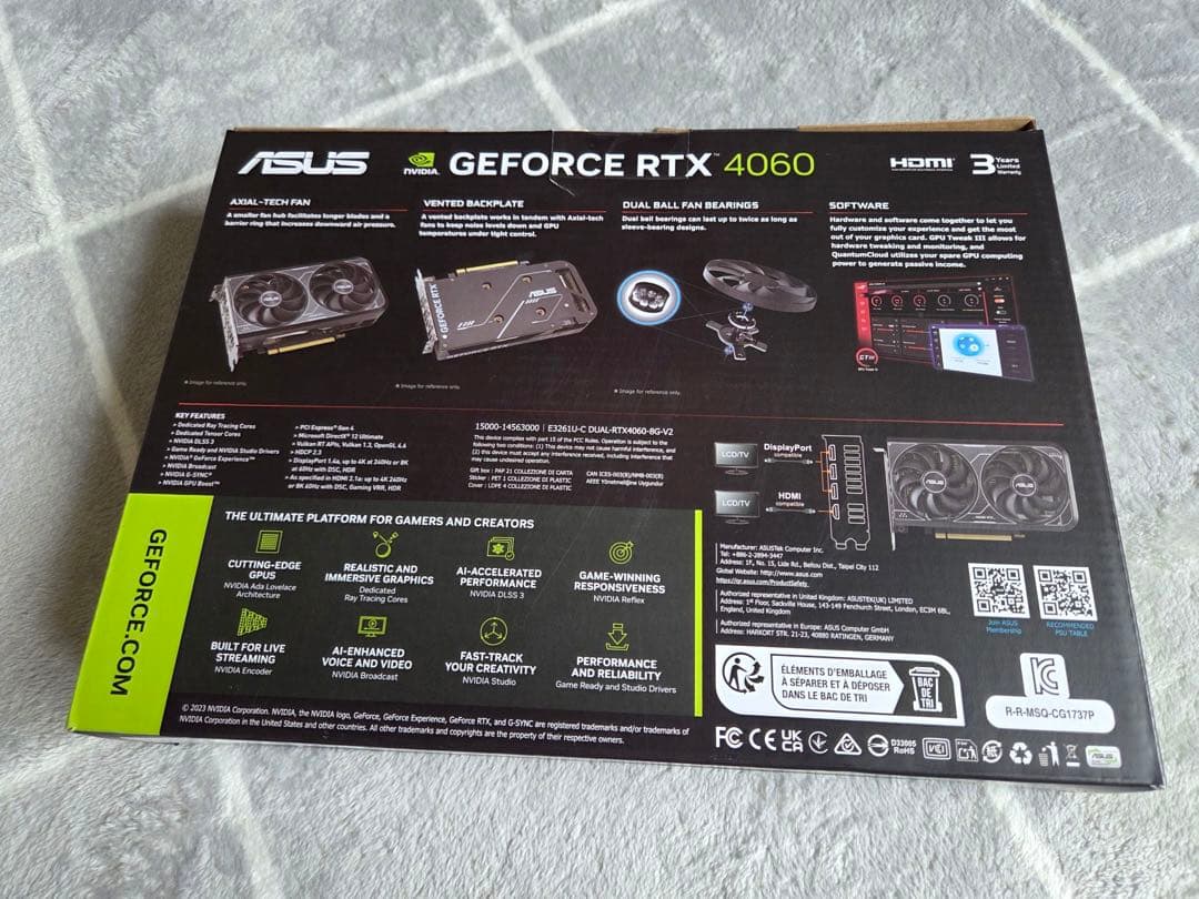 グラフィックボード・グラボ・ビデオカード ASUS GeForce RTX 4060 8GB