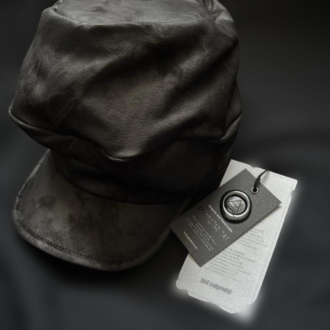 triangleshat black bleached turn cap タグ付