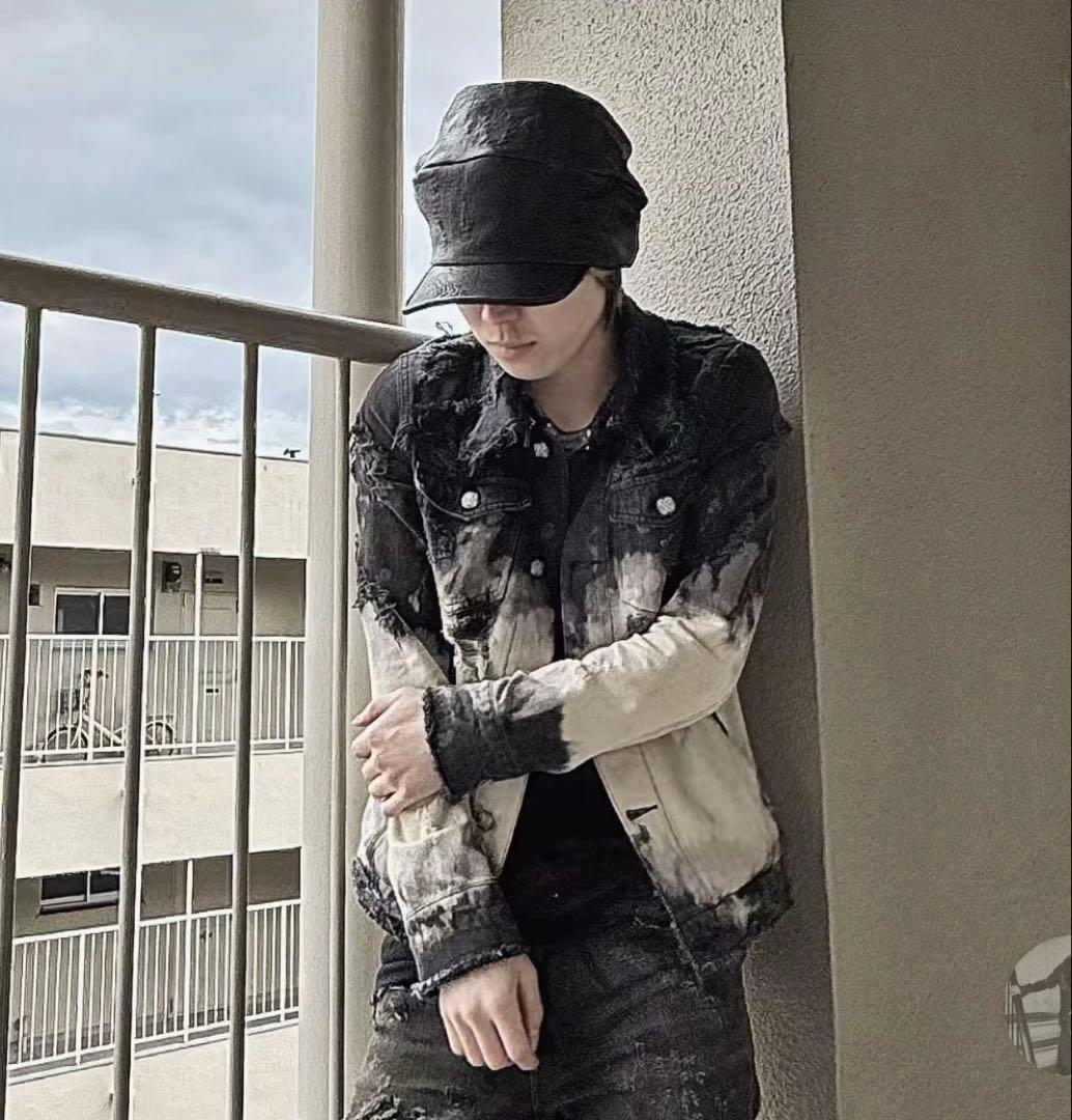 triangleshat black bleached turn cap タグ付