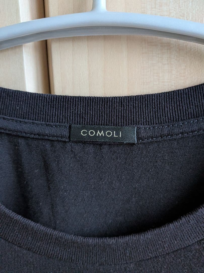 COMOLI 24SS コットンジャージノースリーブ フェードブラック