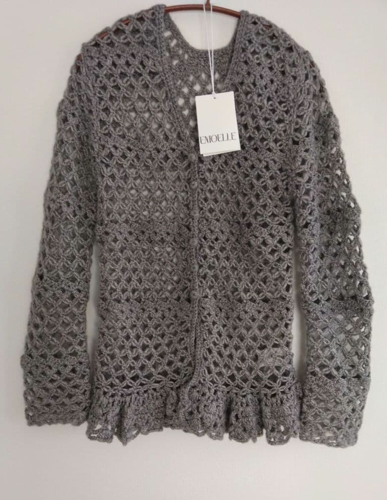 アダムエロペ【EMOELLE】クロシェカーディガン 美品