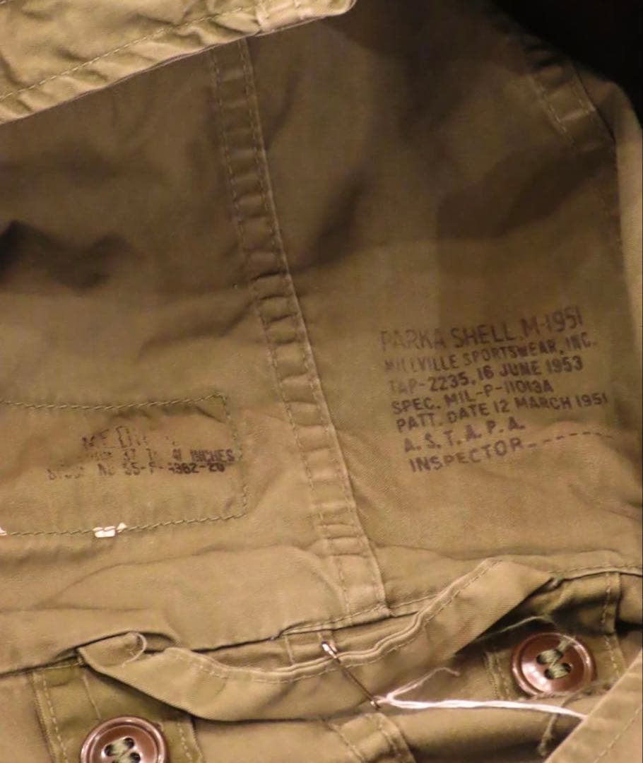 【超美品】50's U.S ARMY M-51 Fishtail Parker